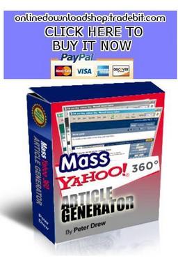 Product picture Mass Yahoo Blog 360 Article Generator